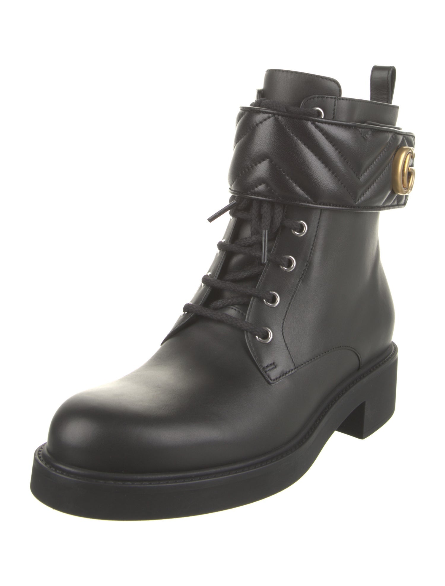 Gucci Leather Combat Boots